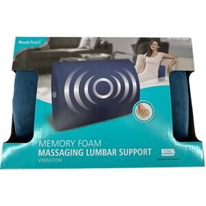 Health Touch Massaging Memory Foam Lumbar Back Support- Vibration for Relaxation